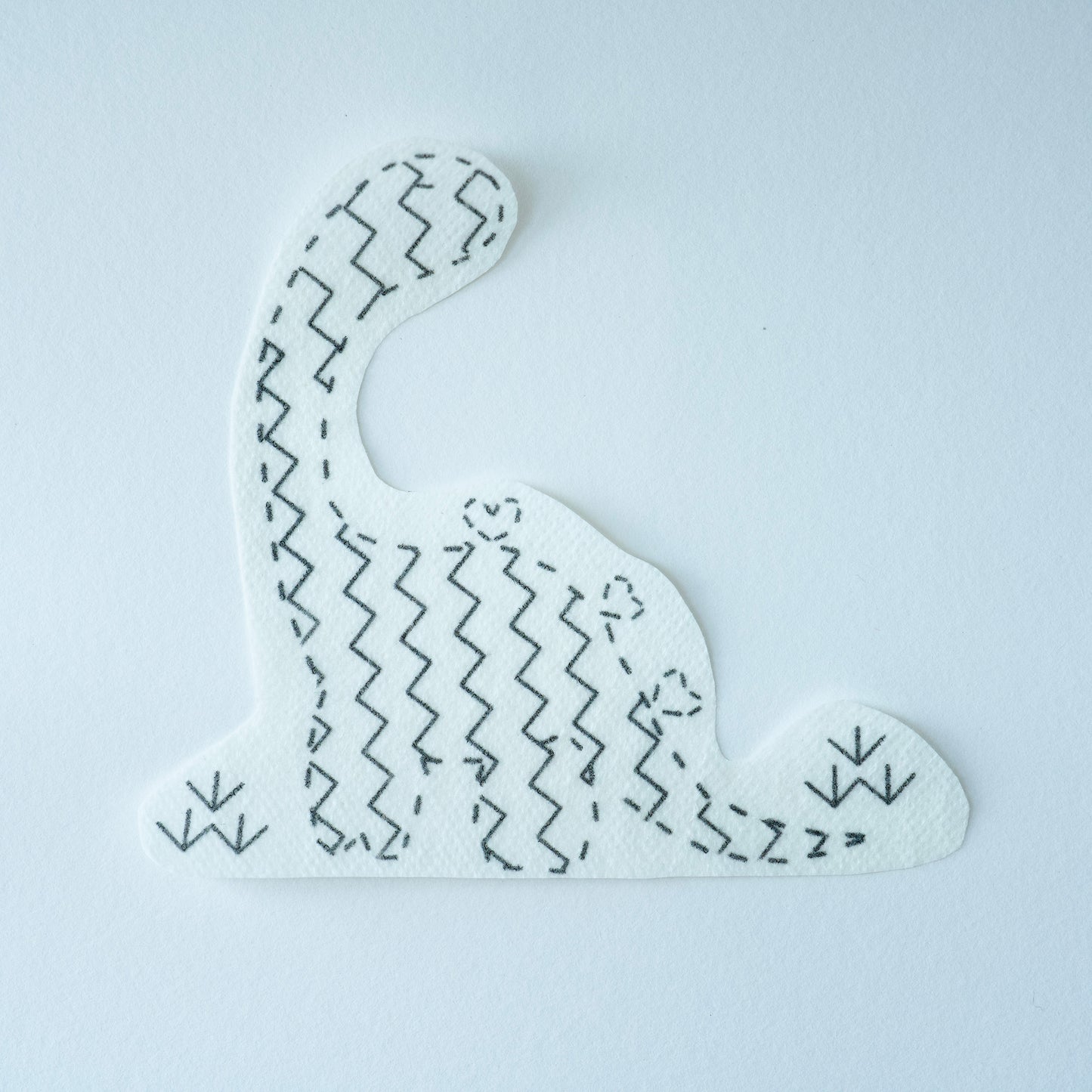 dinosaur for D sashiko mending water soluble transfer