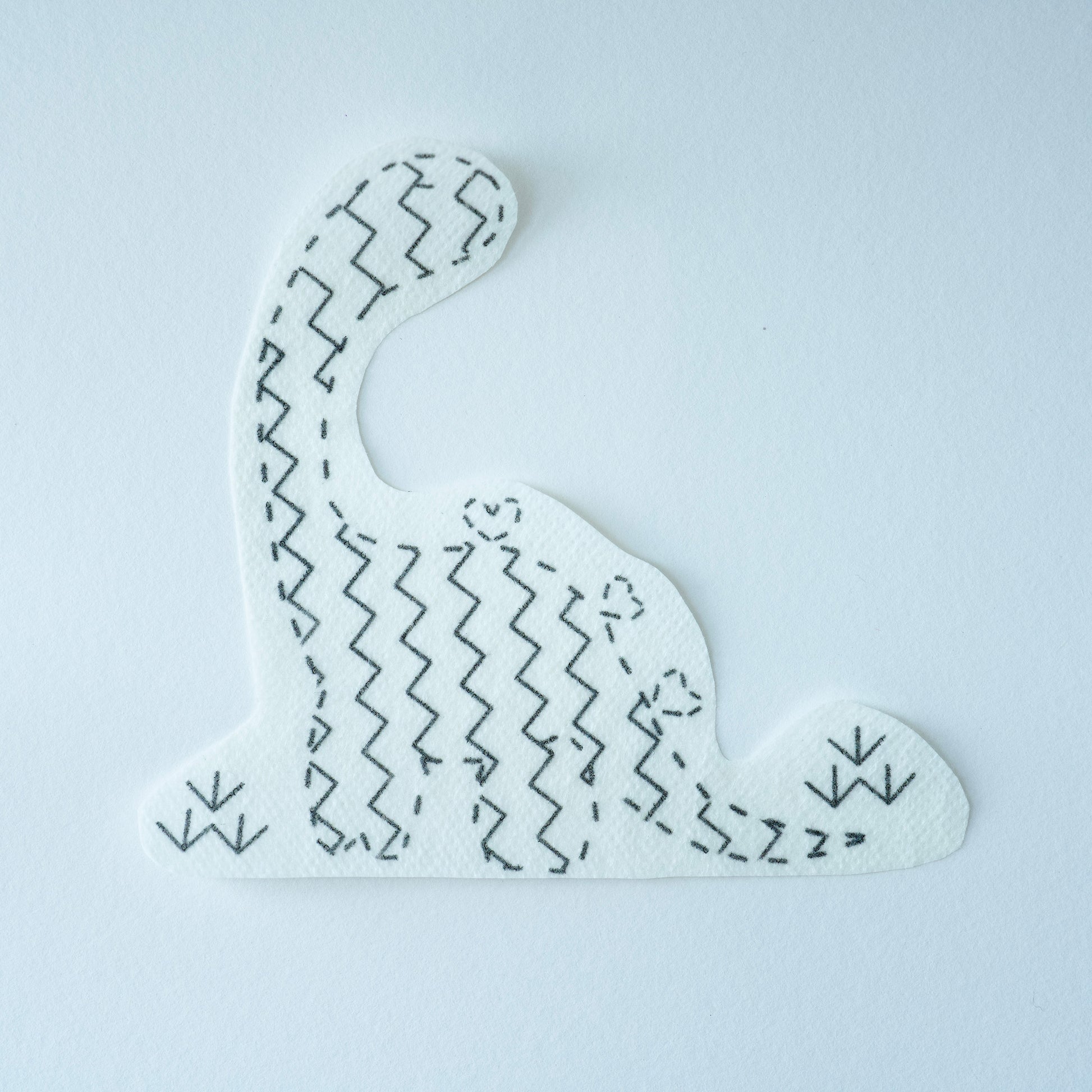 dinosaur for D sashiko mending water soluble transfer