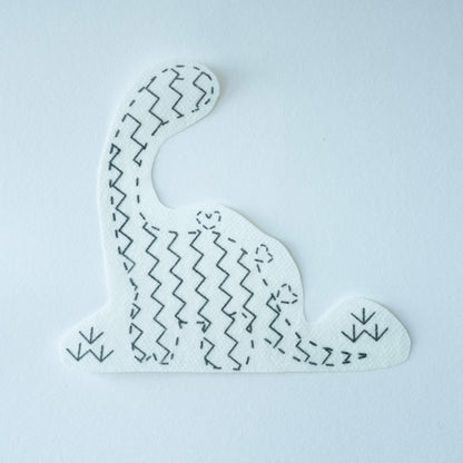 dinosaur for D sashiko mending water soluble transfer