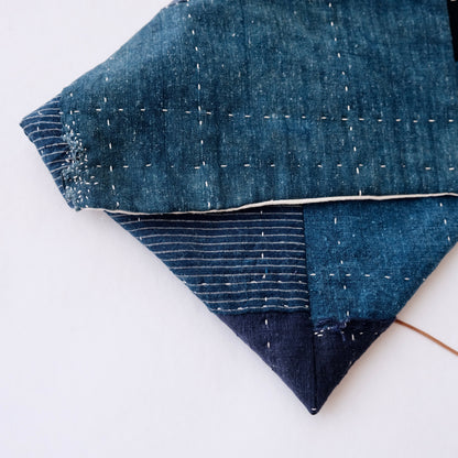 Laptop sleeve project made using boro fabric bundle.