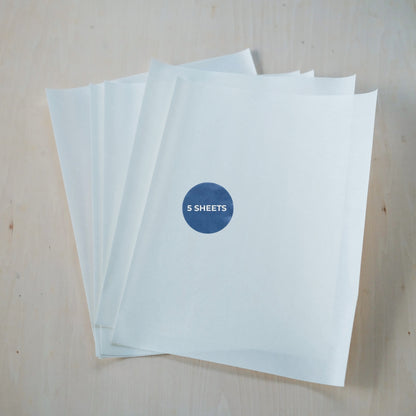 Pack of 5 blank Sulky Stick 'n Stitch water-soluble stabilizer sheets.