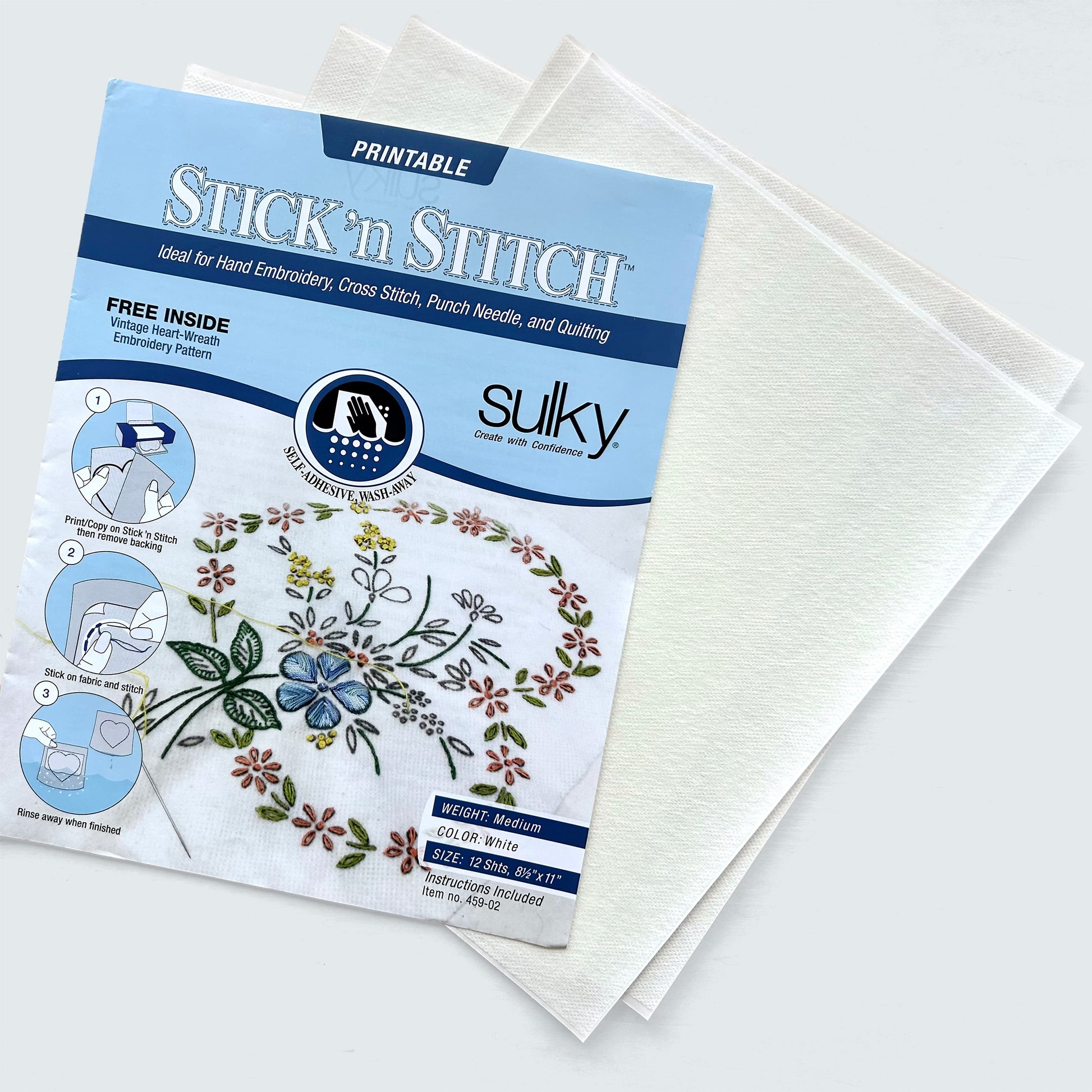 Sulky Stick 'n Stitch printable water-soluble stabilizer for Sashiko and embroidery.